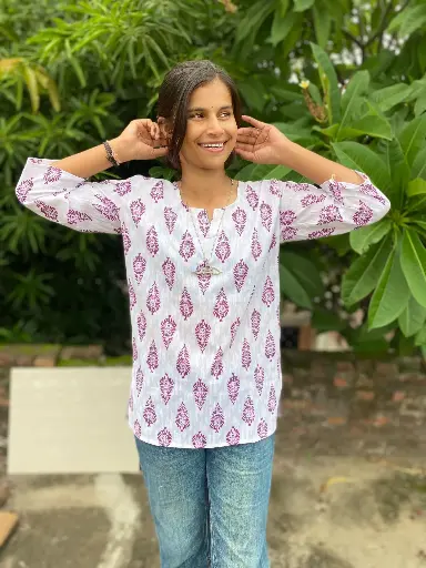 White Short kurti For Women